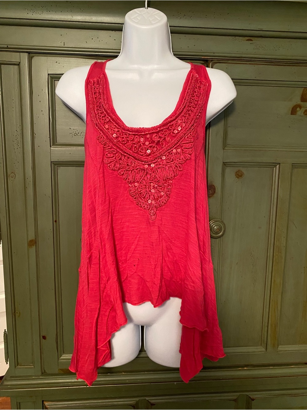 Free People Embellished Scoop Neck Tank